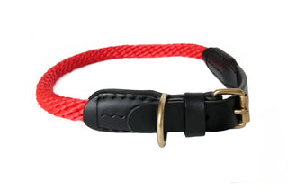 Rope and Leather Collar with Buckle (24 in)