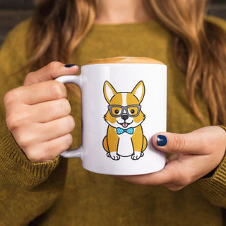 Hipster Corgi with Glasses Mug