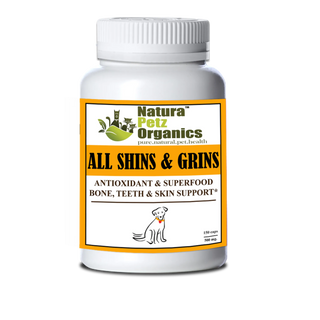 All Shins & Grins Capsules - Antioxidant Super Food Bone, Eye, Teeth & Skin Support Dog & Cat*