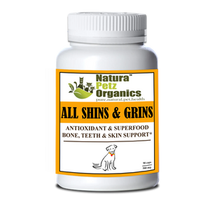 All Shins & Grins Capsules - Antioxidant Super Food Bone, Eye, Teeth & Skin Support Dog & Cat*