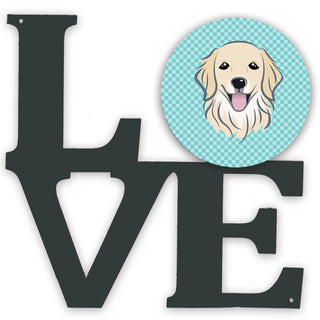 Checkerboard Dog Face Metal Wall Artwork LOVE - Size: 12 X 12 | Pack Of: 1
