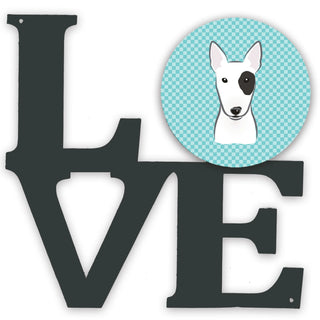 Checkerboard Dog Face Metal Wall Artwork LOVE - Size: 12 X 12 | Pack Of: 1