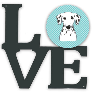 Checkerboard Dog Face Metal Wall Artwork LOVE - Size: 12 X 12 | Pack Of: 1