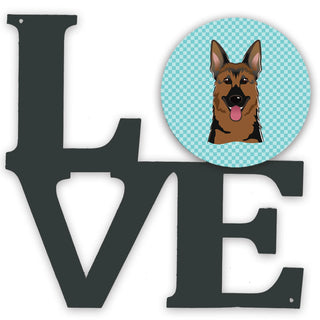 Checkerboard Dog Face Metal Wall Artwork LOVE - Size: 12 X 12 | Pack Of: 1