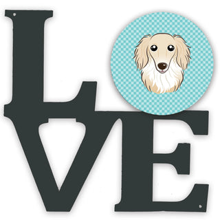 Checkerboard Dog Face Metal Wall Artwork LOVE - Size: 12 X 12 | Pack Of: 1