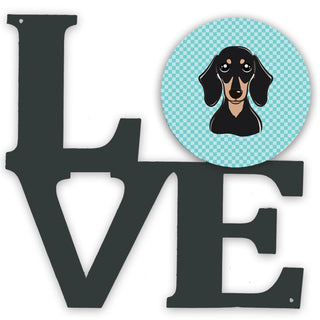 Checkerboard Dog Face Metal Wall Artwork LOVE - Size: 12 X 12 | Pack Of: 1
