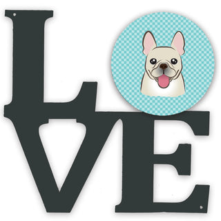 Checkerboard Dog Face Metal Wall Artwork LOVE - Size: 12 X 12 | Pack Of: 1