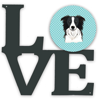 Checkerboard Dog Face Metal Wall Artwork LOVE - Size: 12 X 12 | Pack Of: 1