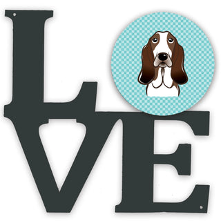 Checkerboard Dog Face Metal Wall Artwork LOVE - Size: 12 X 12 | Pack Of: 1