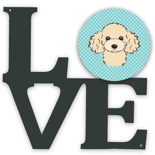 Checkerboard Dog Face Metal Wall Artwork LOVE - Size: 12 X 12 | Pack Of: 1