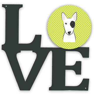 Checkerboard Dog Face Metal Wall Artwork LOVE - Size: 12 X 12 | Pack Of: 1