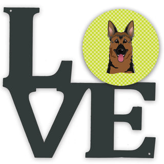 Checkerboard Dog Face Metal Wall Artwork LOVE - Size: 12 X 12 | Pack Of: 1