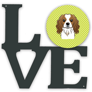 Checkerboard Dog Face Metal Wall Artwork LOVE - Size: 12 X 12 | Pack Of: 1