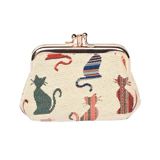 Cheeky Cat Coin Clasp Frame Purse Wallet