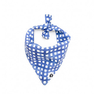 Navy Watercolor Plaid Dog Bandana