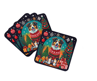 Australian Shepherd Christmas Foam Coasters