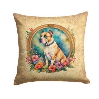American Staffordshire Terrier and Flowers Foam Coasters