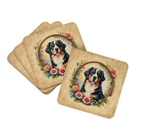 Belgian Malinois and Flowers Foam Coasters