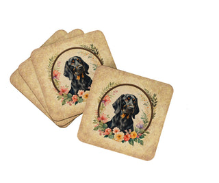 Belgian Malinois and Flowers Foam Coasters