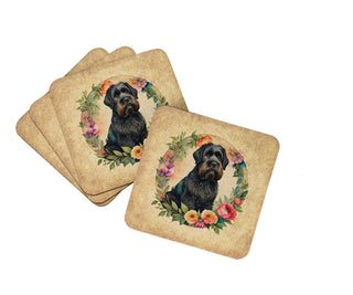 Belgian Malinois and Flowers Foam Coasters