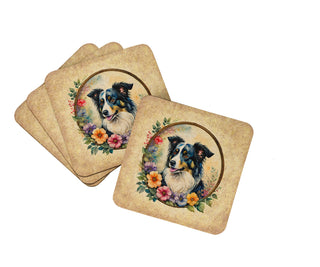 Belgian Malinois and Flowers Foam Coasters