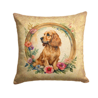 English Cocker Spaniel and Flowers Foam Coasters