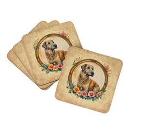 Great Pyrenees and Flowers Foam Coasters