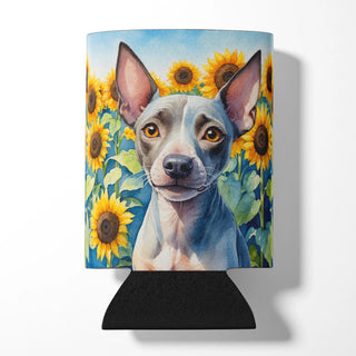 American Hairless Terrier in Sunflowers Foam Coasters