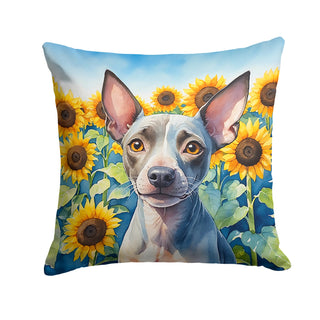 American Hairless Terrier in Sunflowers Foam Coasters