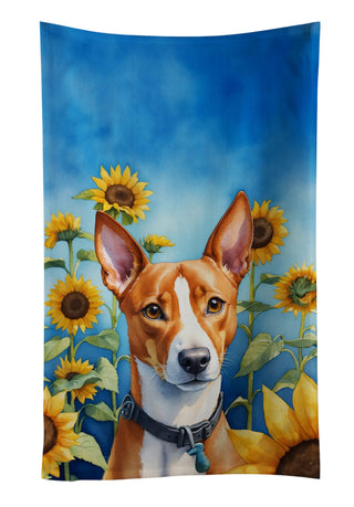 American Hairless Terrier in Sunflowers Foam Coasters