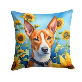 American Hairless Terrier in Sunflowers Foam Coasters
