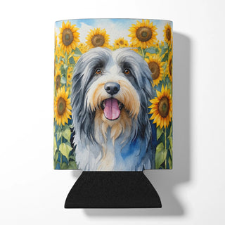 Bearded Collie in Sunflowers Foam Coasters