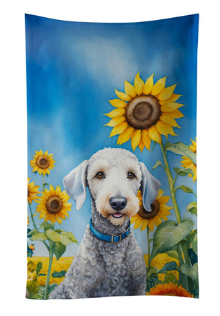 Bearded Collie in Sunflowers Foam Coasters