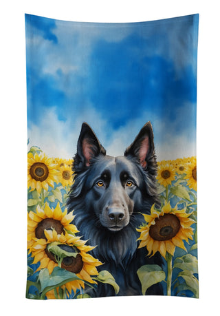 Bearded Collie in Sunflowers Foam Coasters
