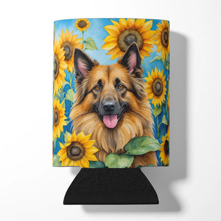 Bearded Collie in Sunflowers Foam Coasters