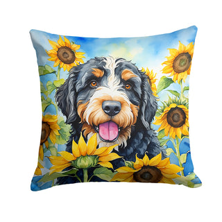 Bearded Collie in Sunflowers Foam Coasters