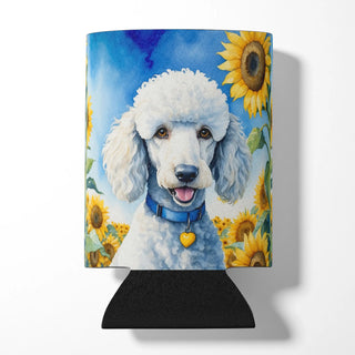 Chocolate Poodle in Sunflowers Foam Coasters