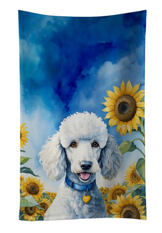 Chocolate Poodle in Sunflowers Foam Coasters