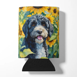 Chocolate Poodle in Sunflowers Foam Coasters