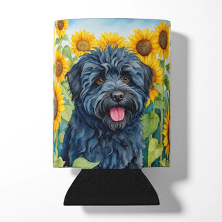 Chocolate Poodle in Sunflowers Foam Coasters