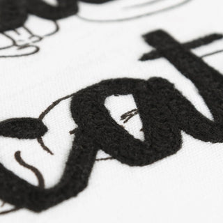 Black and White Cat Postures Throw Pillow