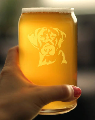Labrador Face Beer Can Pint Glass - Black Lab Dog Gifts
