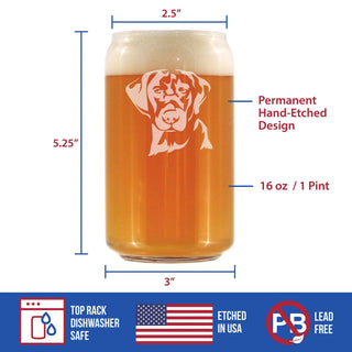 Labrador Face Beer Can Pint Glass - Black Lab Dog Gifts