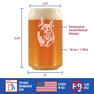 German Shepherd Beer Can Pint Glass - Dog Gifts