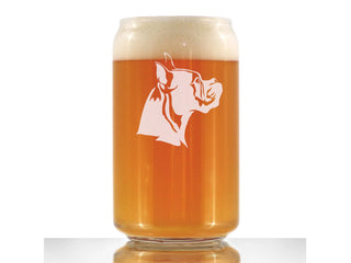 Boxer - Pointed Ears Beer Can Pint Glass - Boxer Dogs Gifts