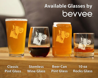 Boxer - Pointed Ears Beer Can Pint Glass - Boxer Dogs Gifts
