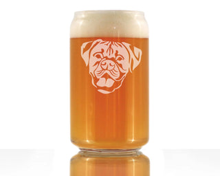 Boxer - Natural Ears Beer Can Pint Glass - Boxer Dogs Gifts