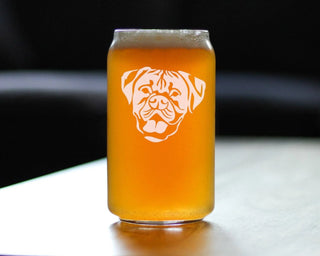 Boxer - Natural Ears Beer Can Pint Glass - Boxer Dogs Gifts