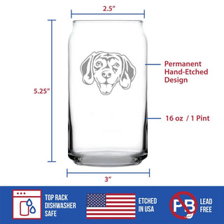 Beagle Beer Can Pint Glass - Beagle Dog Gifts and Decor