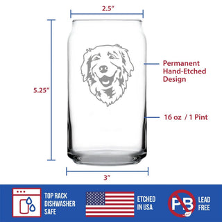 Golden Retriever Beer Can Pint Glass - Dog Gifts